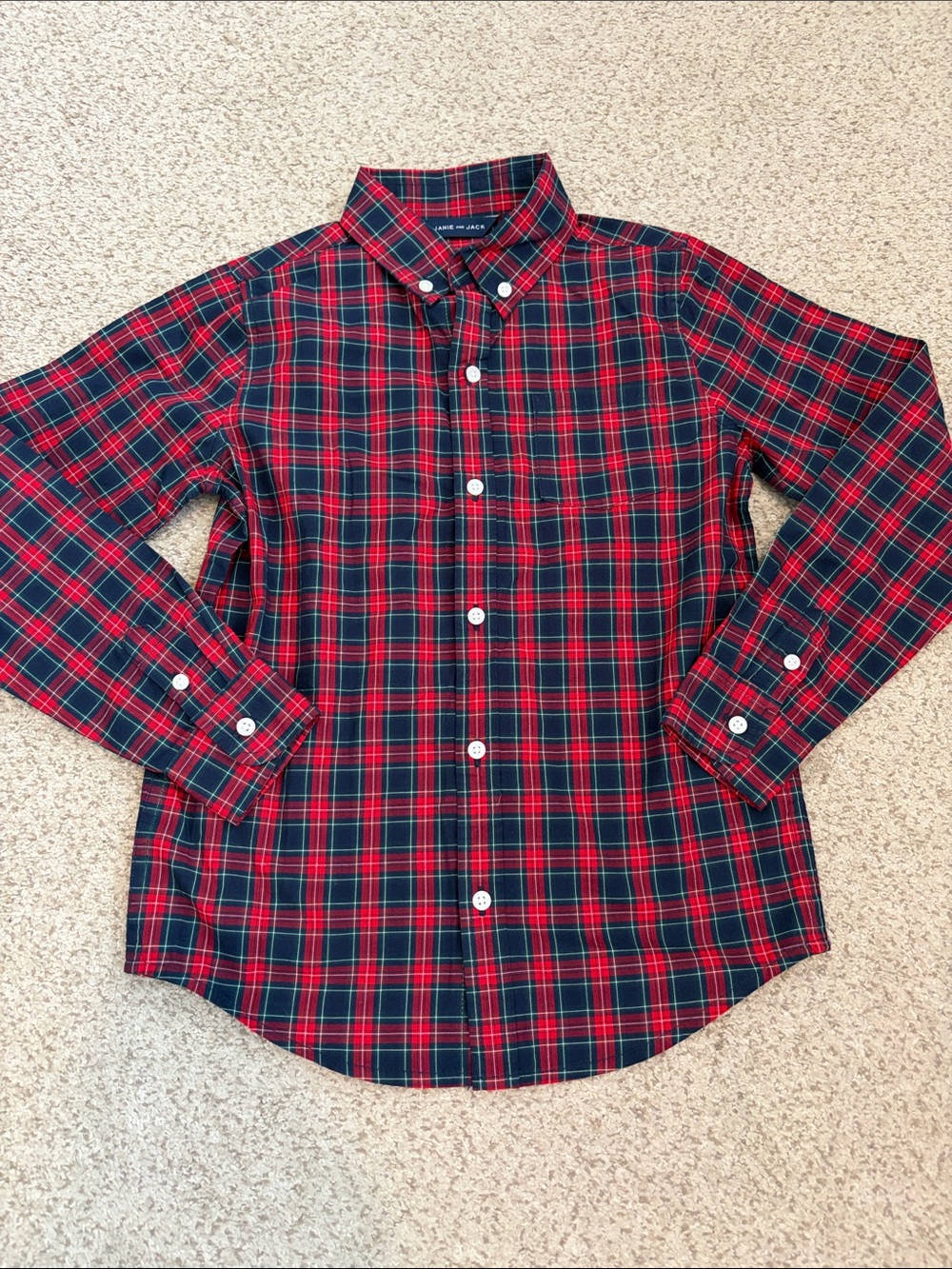 NWT Janie & Jack Plaid Shirt, 7